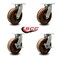 Service Caster 10 Inch Heavy Duty High Temp Phenolic Swivel Caster Set with 2 Brakes, 4PK SCC-KP92S1030-PHRHT-2-SLB-2 - alternate 1